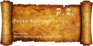Peits Kázmér névjegykártya